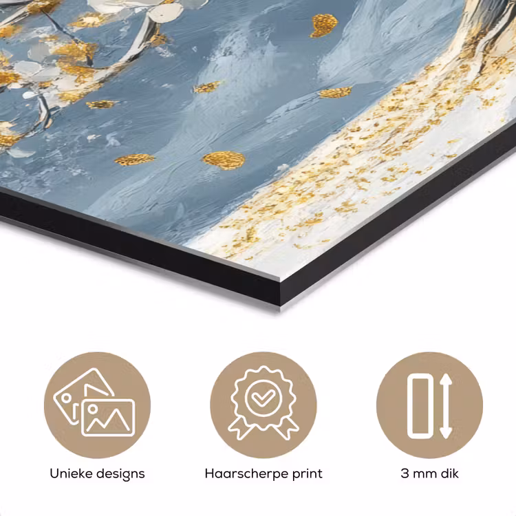 Aluminium schilderij - Boom - Winter - Levensboom - Modern - Goud — 7