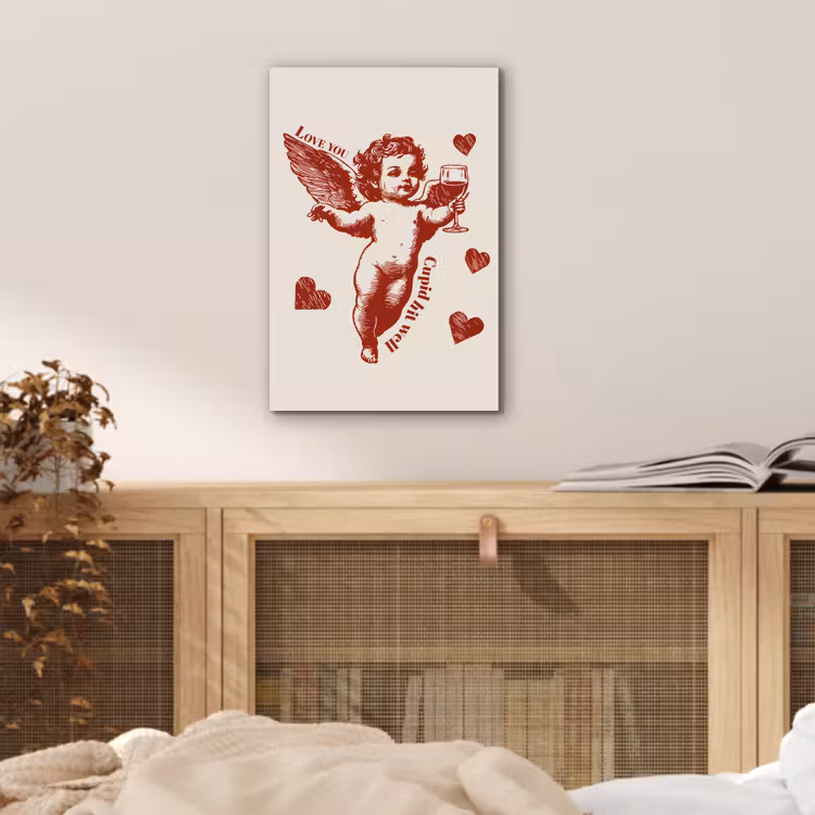 Aluminium schilderij - Cupido - Hartjes - Rood - Klassiek — 4