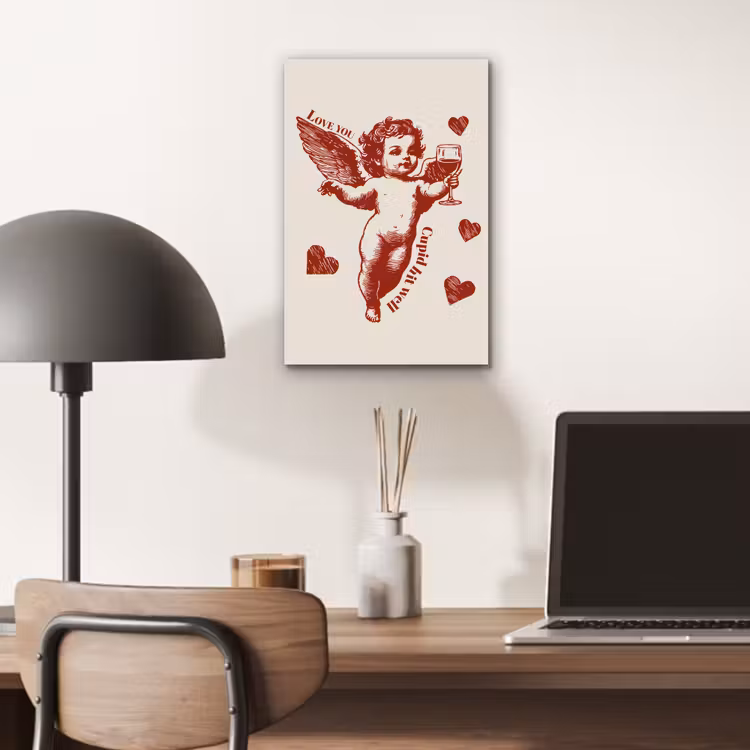 Aluminium schilderij - Cupido - Hartjes - Rood - Klassiek — 6