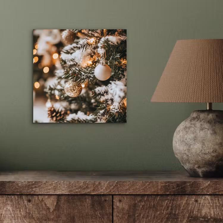 Aluminium schilderij - Kerst - Kerstboom - Winter - Binnen - Sneeuw — 3