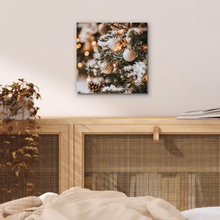 Aluminium schilderij - Kerst - Kerstboom - Winter - Binnen - Sneeuw — 4