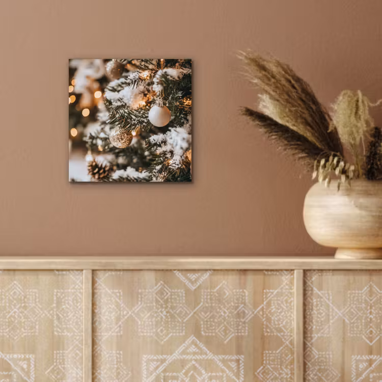 Aluminium schilderij - Kerst - Kerstboom - Winter - Binnen - Sneeuw — 5