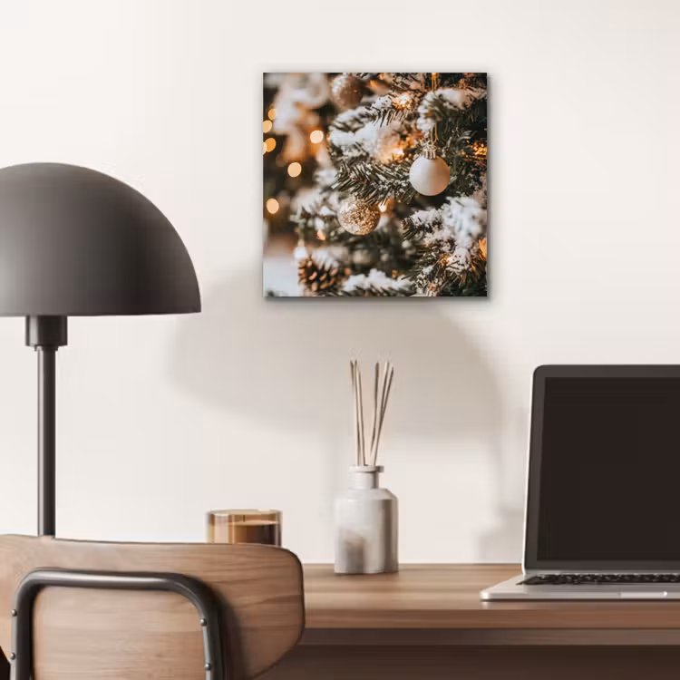 Aluminium schilderij - Kerst - Kerstboom - Winter - Binnen - Sneeuw — 6