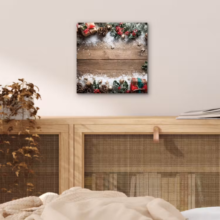 Aluminium schilderij - Kerstdecoratie - Geschenken - Hout - Veelkleurig — 4