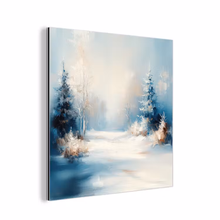 Aluminium schilderij - Bos - Winter - Natuur - Abstract - Sneeuw — 1