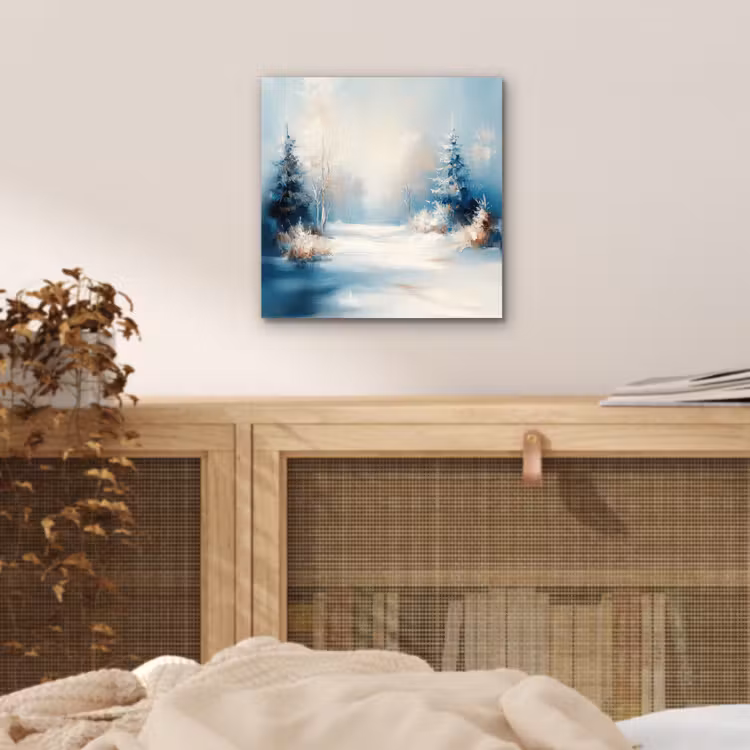 Aluminium schilderij - Bos - Winter - Natuur - Abstract - Sneeuw — 4
