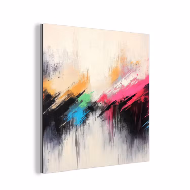 Aluminium schilderij - Dynamisch - Abstract - Kleurrijk - Zwart — 1