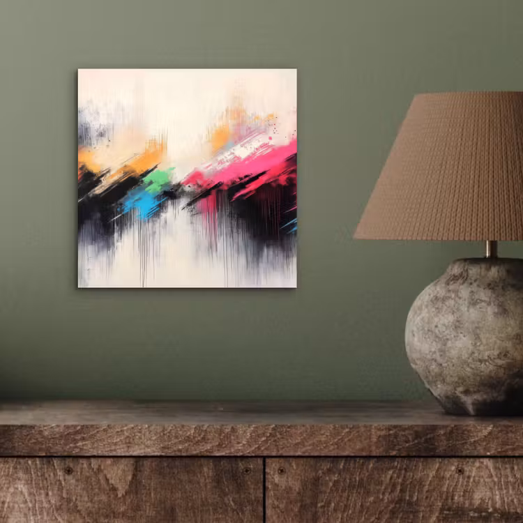 Aluminium schilderij - Dynamisch - Abstract - Kleurrijk - Zwart — 3