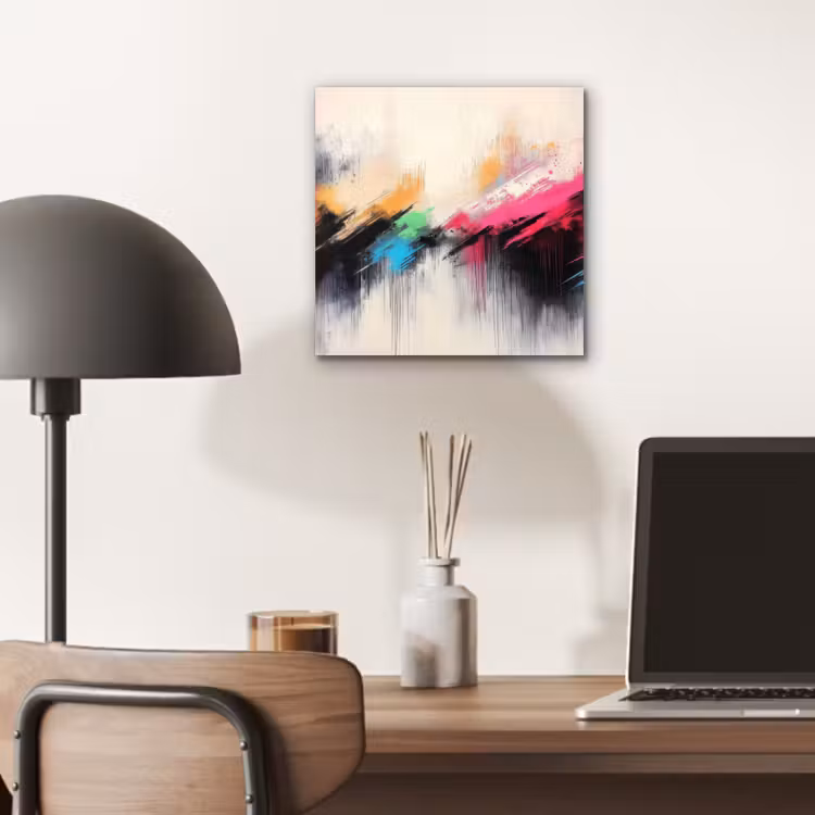Aluminium schilderij - Dynamisch - Abstract - Kleurrijk - Zwart — 6