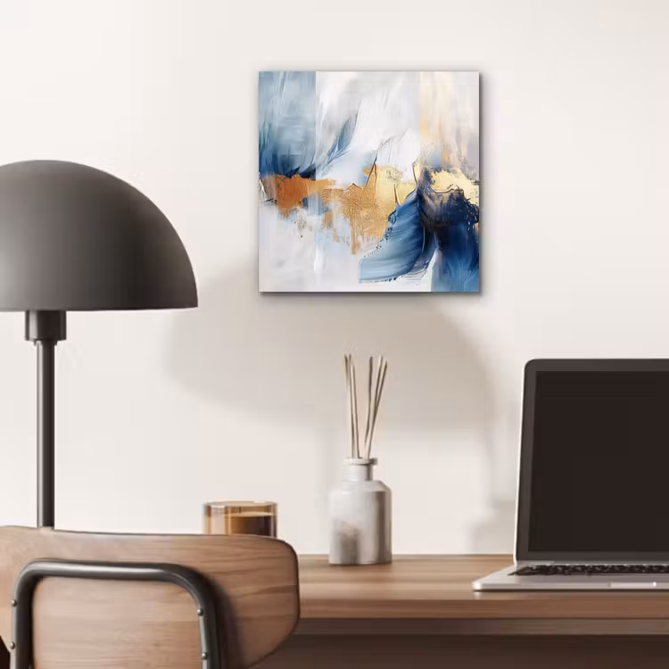 Aluminium schilderij - Goud - Blauw - Watercolor - Kunst - Modern — 6