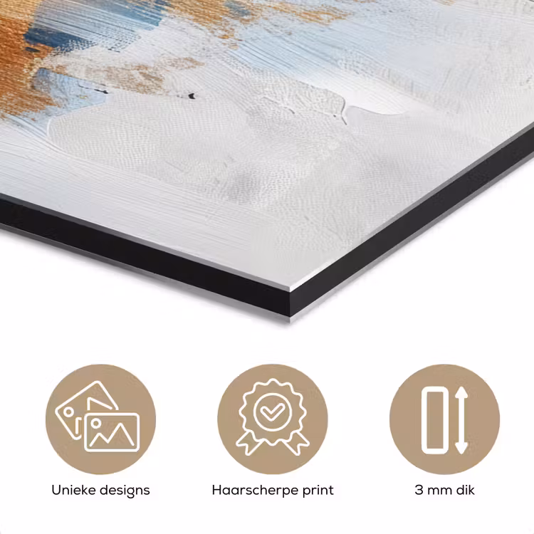 Aluminium schilderij - Goud - Blauw - Watercolor - Kunst - Modern — 7