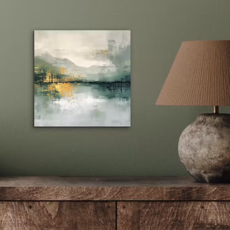 Aluminium schilderij - Groen - Modern - Abstract - Goud — 3
