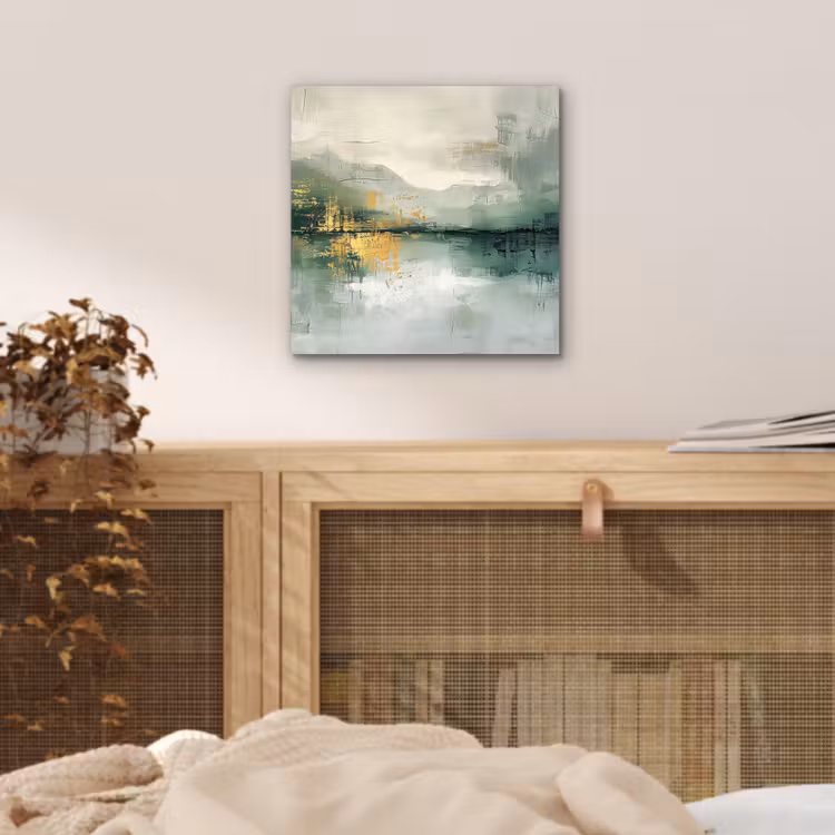 Aluminium schilderij - Groen - Modern - Abstract - Goud — 4