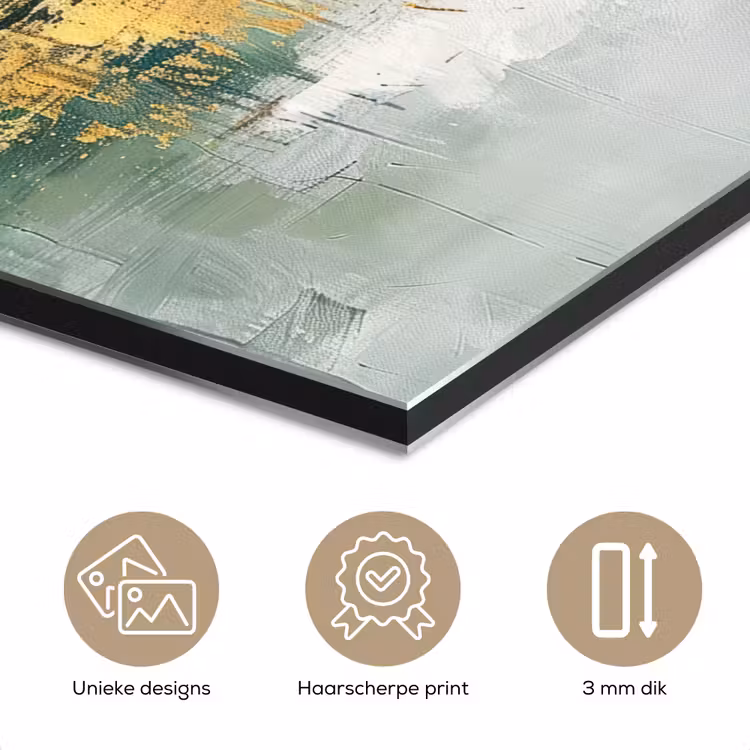 Aluminium schilderij - Groen - Modern - Abstract - Goud — 7