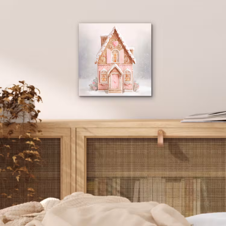 Aluminium schilderij - Huisje - Suiker - Pastel — 4