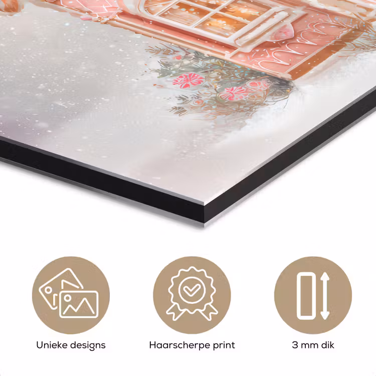 Aluminium schilderij - Huisje - Suiker - Pastel — 7