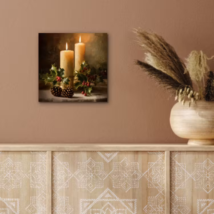 Aluminium schilderij - Kaarslicht - Kerst - Veelkleurig — 5