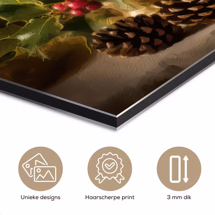 Aluminium schilderij - Kaarslicht - Kerst - Veelkleurig — 7