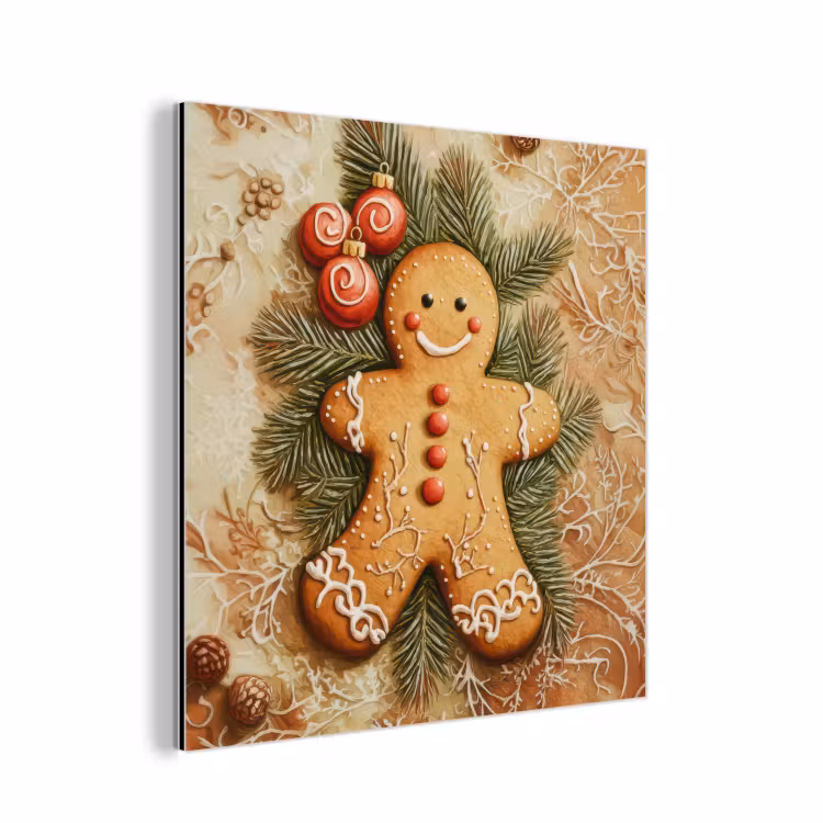 Aluminium schilderij - Kerstmis - Koekje - Poppetje - Speculaas — 1