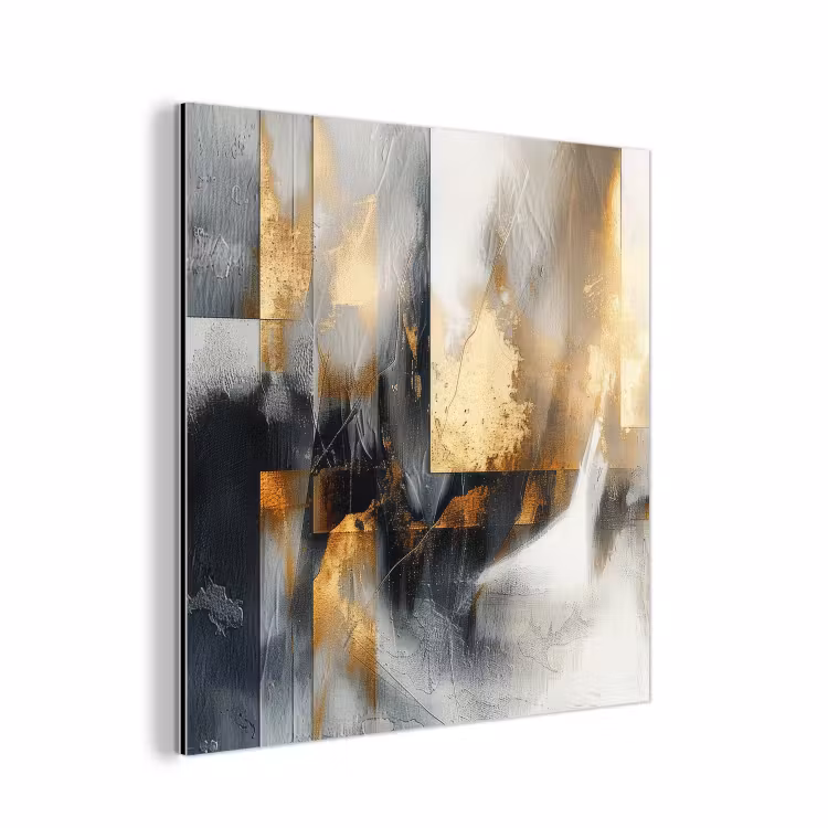 Aluminium schilderij - Kunst - Goud - Zilver - Abstract — 1