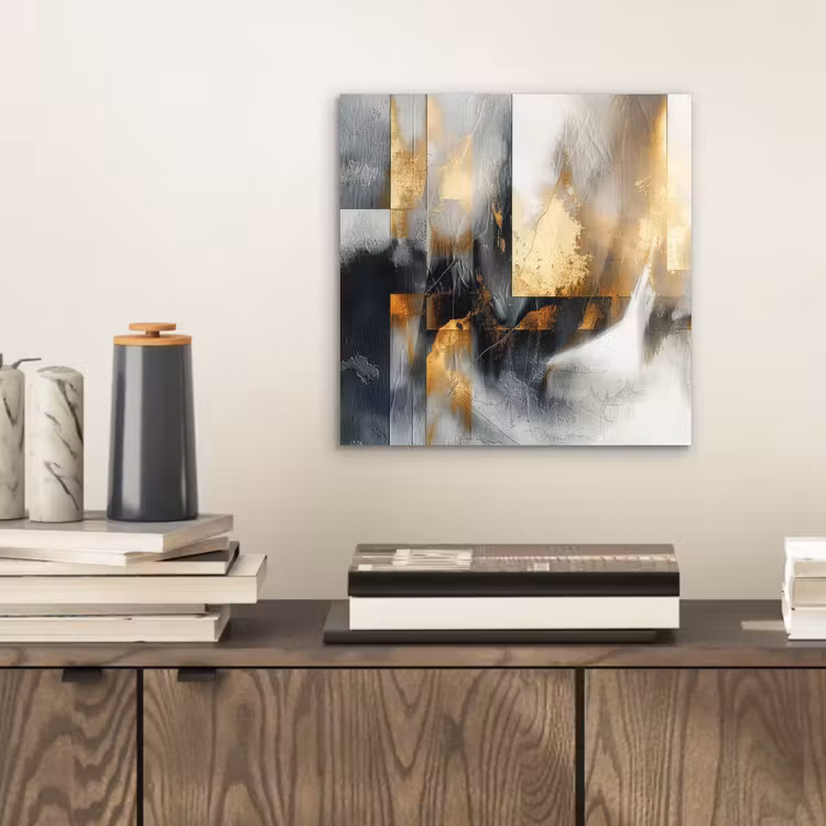Aluminium schilderij - Kunst - Goud - Zilver - Abstract — 2