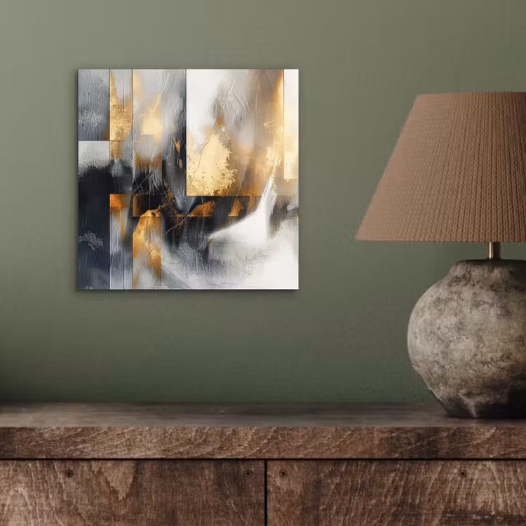 Aluminium schilderij - Kunst - Goud - Zilver - Abstract — 3