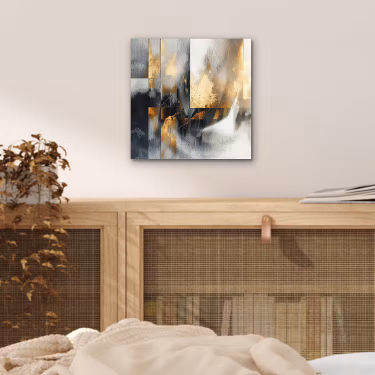 Aluminium schilderij - Kunst - Goud - Zilver - Abstract — 4