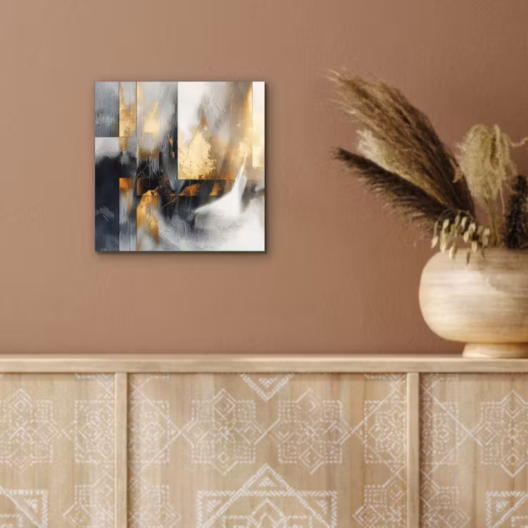 Aluminium schilderij - Kunst - Goud - Zilver - Abstract — 5