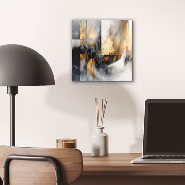 Aluminium schilderij - Kunst - Goud - Zilver - Abstract — 6