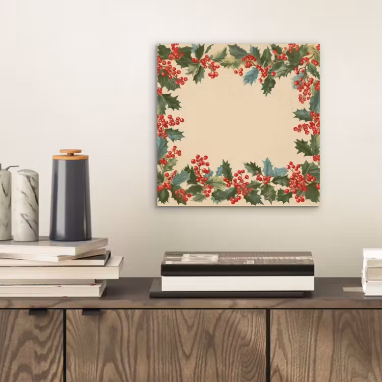 Aluminium schilderij - Hulstrand - Bessen - Beige — 2
