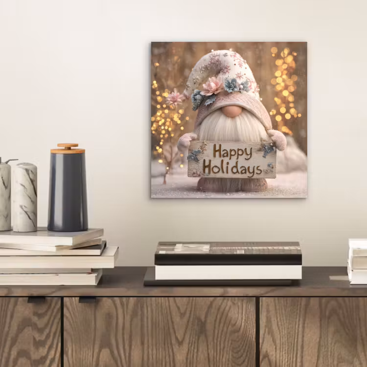 Aluminium schilderij - Kerst - Gnome - Bord - Kleurrijk — 2