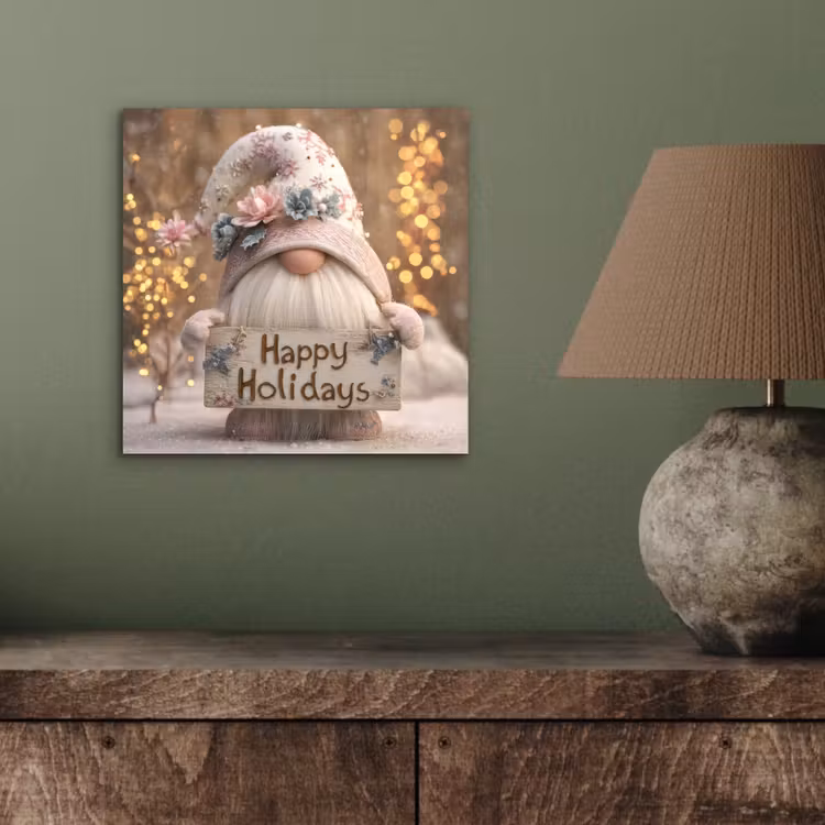 Aluminium schilderij - Kerst - Gnome - Bord - Kleurrijk — 3
