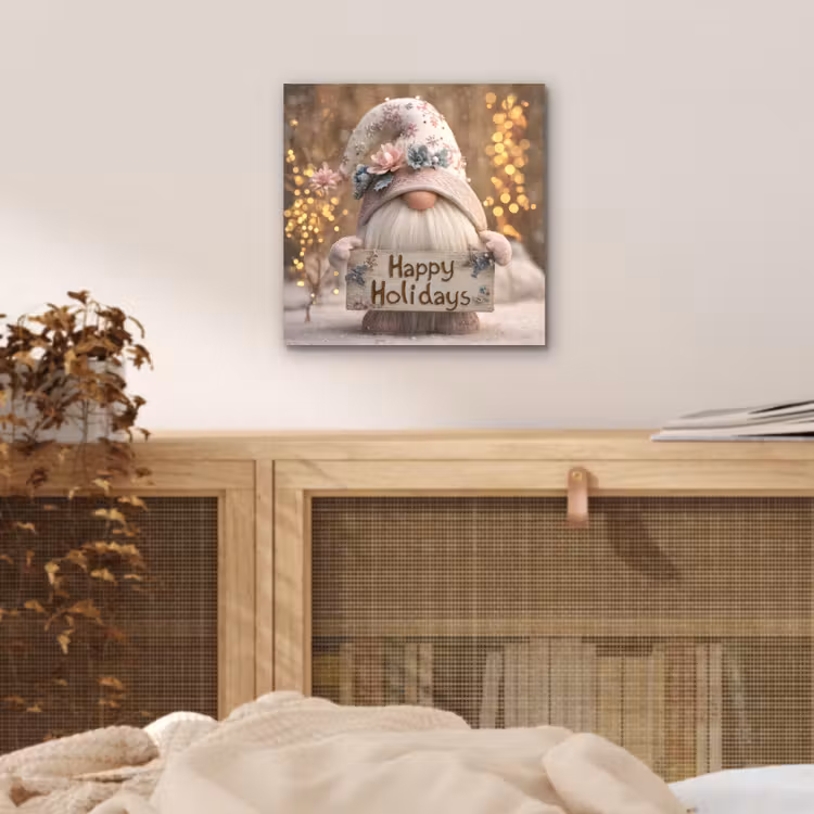 Aluminium schilderij - Kerst - Gnome - Bord - Kleurrijk — 4
