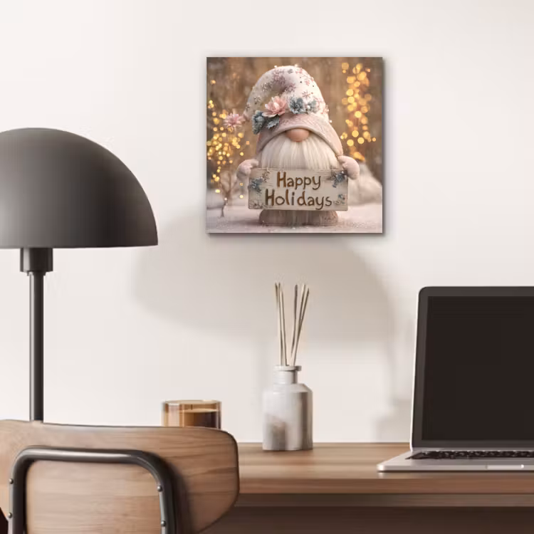 Aluminium schilderij - Kerst - Gnome - Bord - Kleurrijk — 6