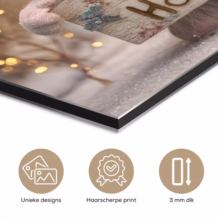 Aluminium schilderij - Kerst - Gnome - Bord - Kleurrijk — 7