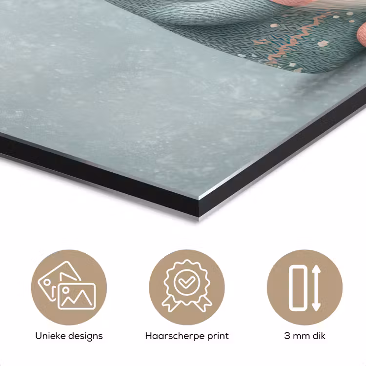 Aluminium schilderij - Kerstgnome - Cadeau - Groen — 7