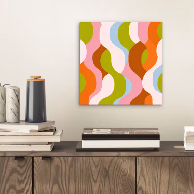 Aluminium schilderij - Abstract - Vormen - Roze — 2