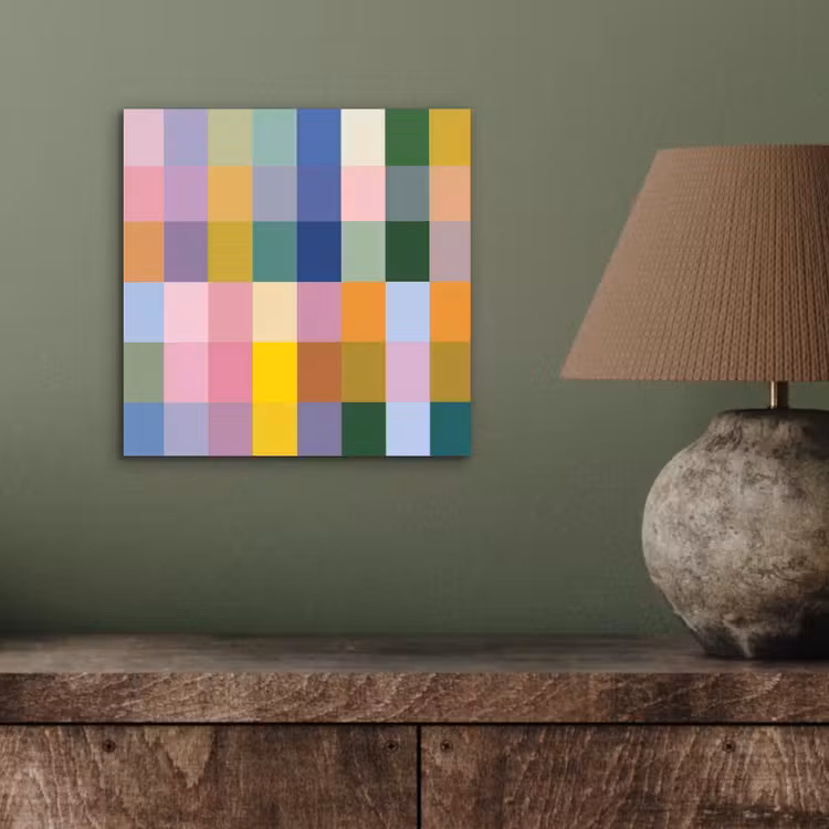 Aluminium schilderij - Blokken - Vierkant - Patroon - Gekleurd — 3