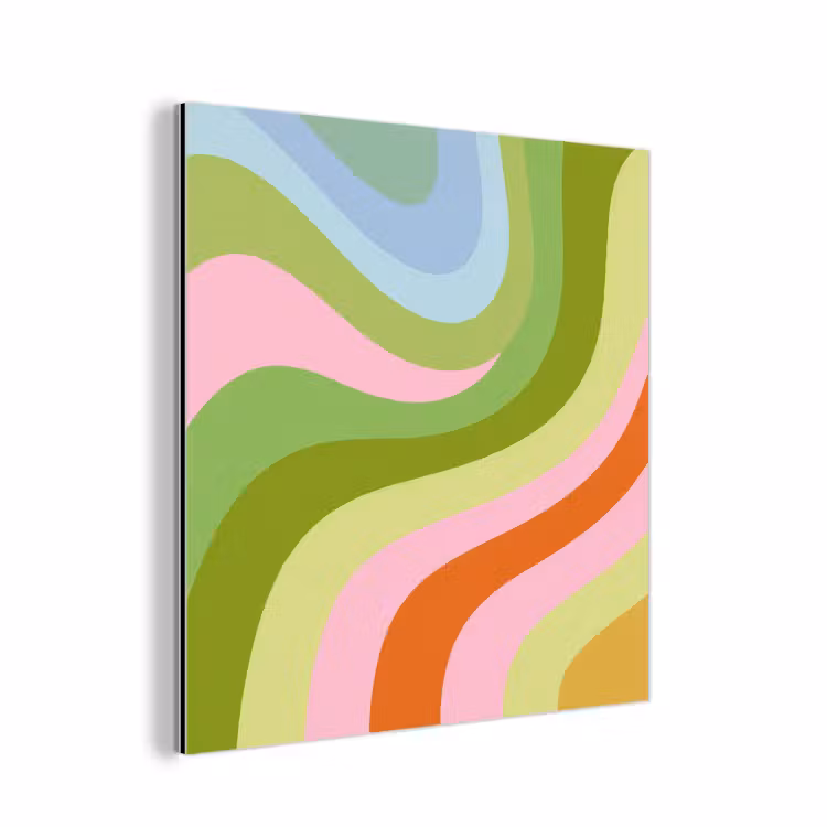 Aluminium schilderij - Lijnen - Pasteltinten - Golvend — 1
