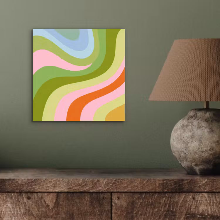 Aluminium schilderij - Lijnen - Pasteltinten - Golvend — 3