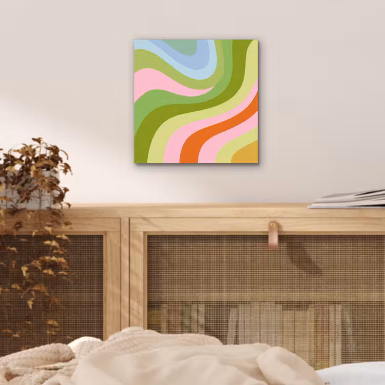 Aluminium schilderij - Lijnen - Pasteltinten - Golvend — 4
