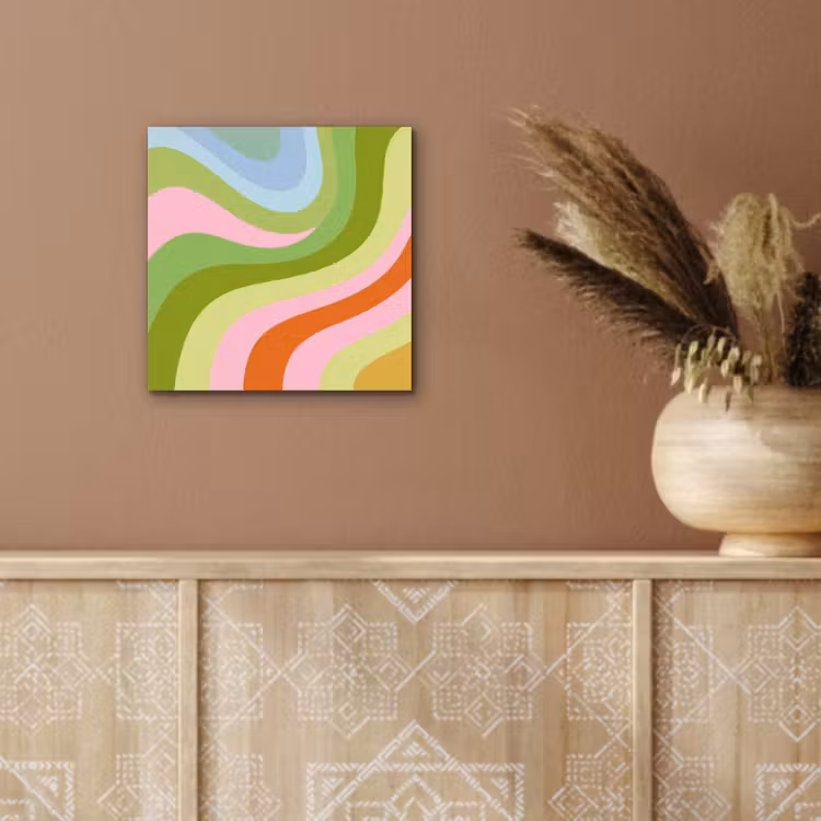 Aluminium schilderij - Lijnen - Pasteltinten - Golvend — 5