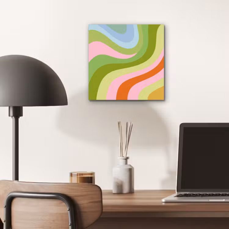 Aluminium schilderij - Lijnen - Pasteltinten - Golvend — 6