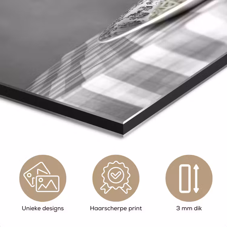 Aluminium schilderij - Bengaal - Kat - Tafelkleed - Zwart - Wit - Dier — 7