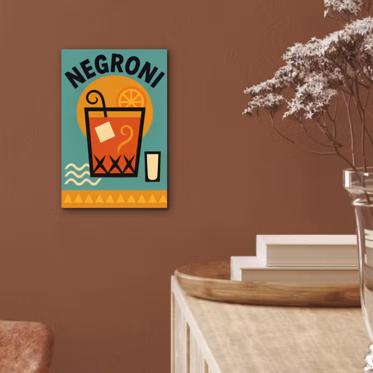 Aluminium schilderij - Cocktail - Negroni - Art - Sinaasappel — 5