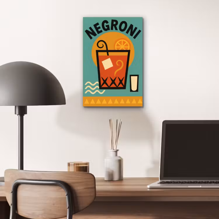 Aluminium schilderij - Cocktail - Negroni - Art - Sinaasappel — 6