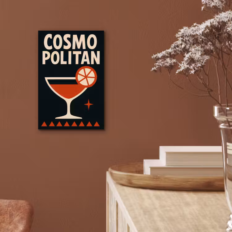 Aluminium schilderij - Cocktail - Zwart - Illustratie — 5