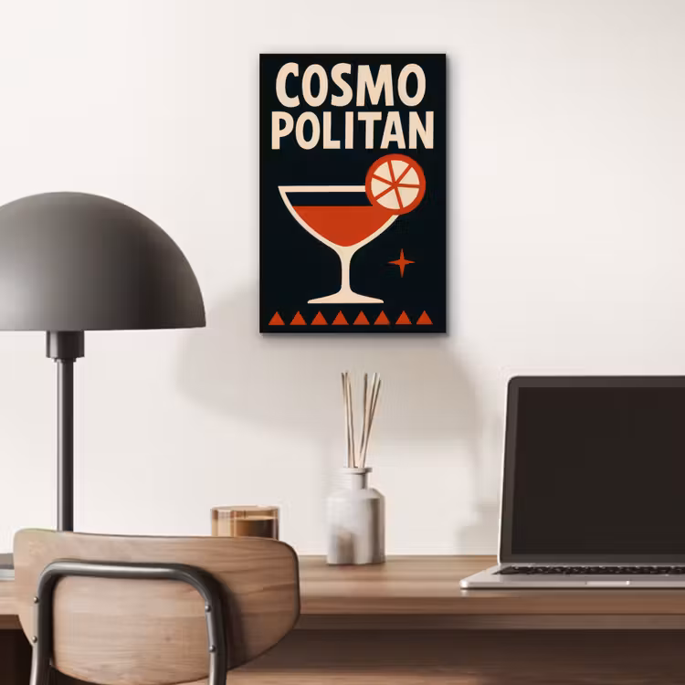Aluminium schilderij - Cocktail - Zwart - Illustratie — 6