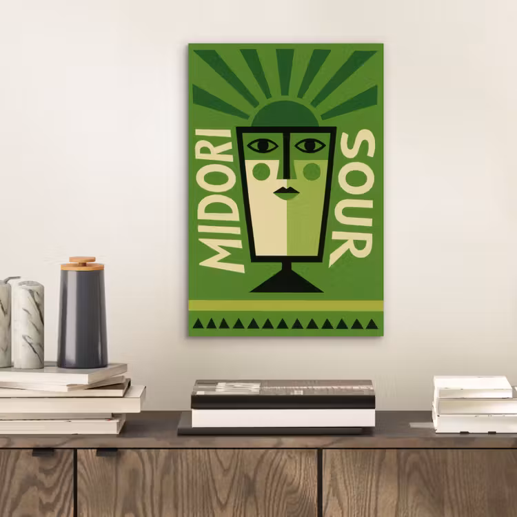 Aluminium schilderij - Grafisch - Art - Cocktail - Groen — 2