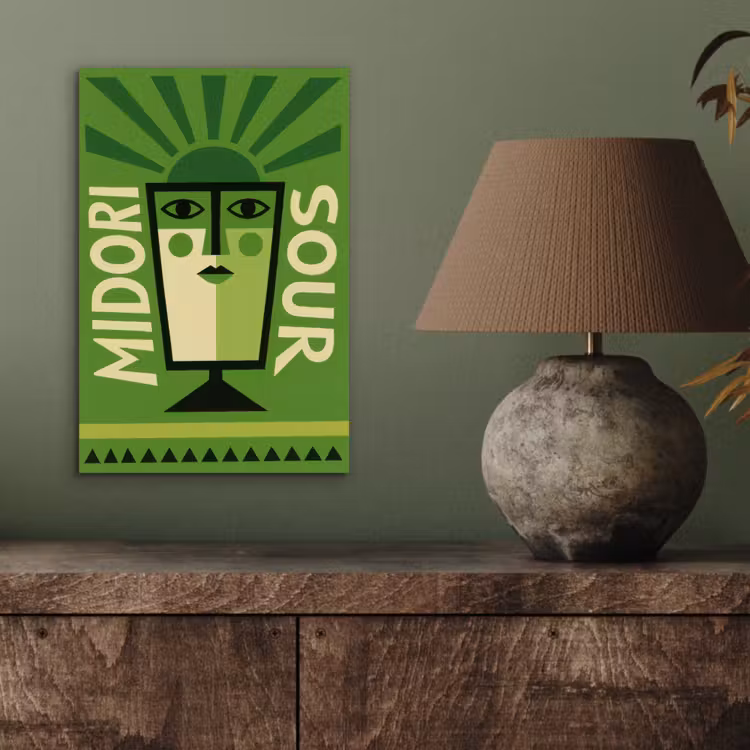 Aluminium schilderij - Grafisch - Art - Cocktail - Groen — 3